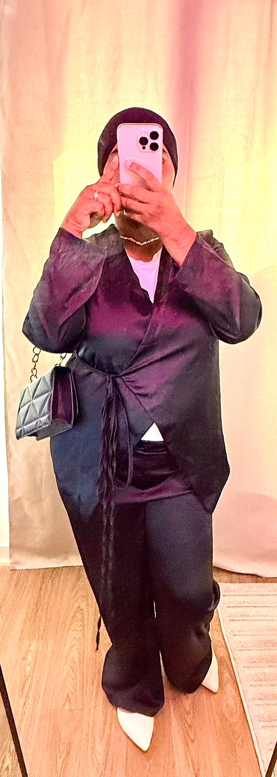 Ensemble satin noir